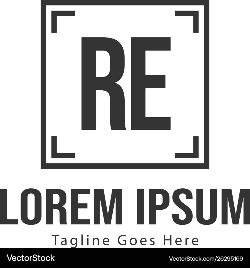 Initial re logo template with modern frame – Royalty-Free Vector ...