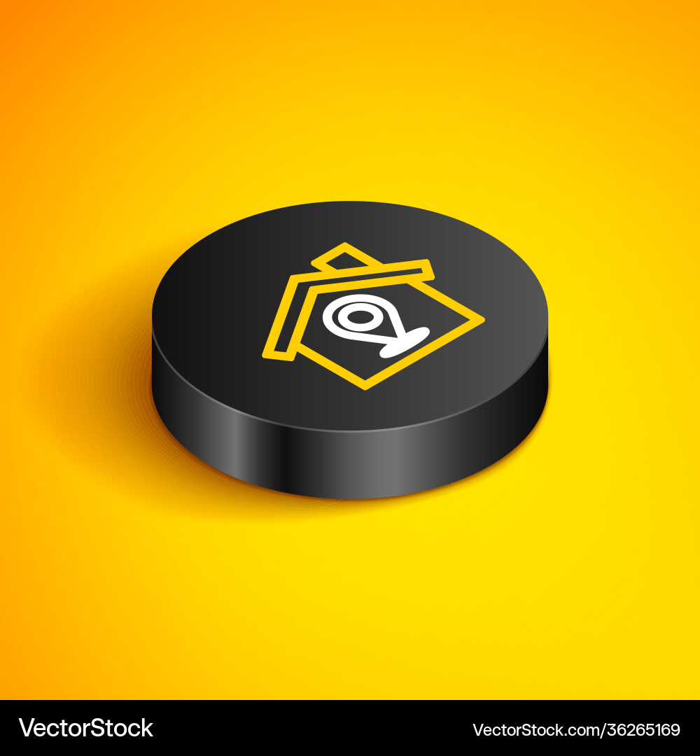 Isometric line map pointer with house icon Isometric line map pointer with house icon vector image