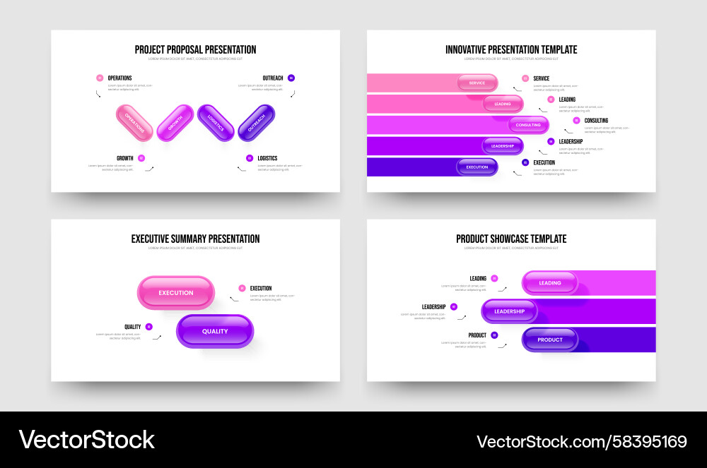 Launch Element Presentation Set Vector Image