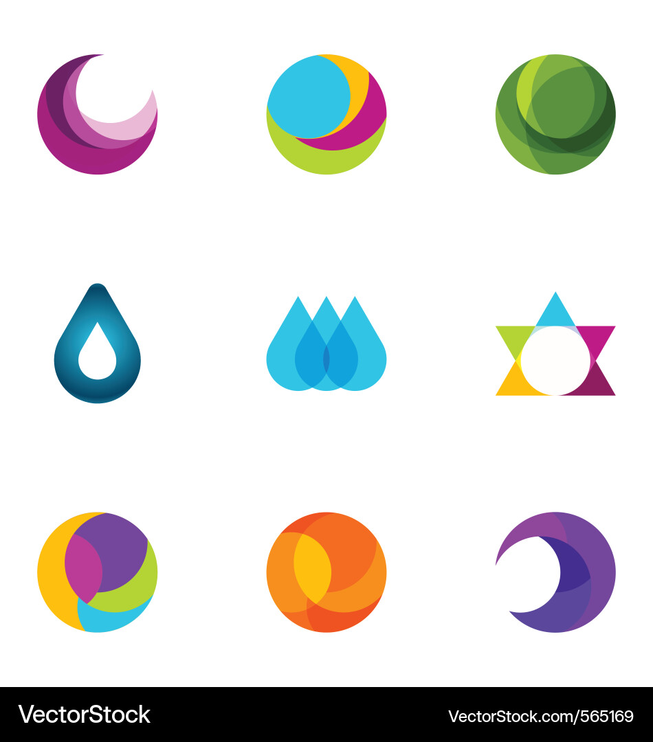 Modern Icon Set - Circular Elements vector image