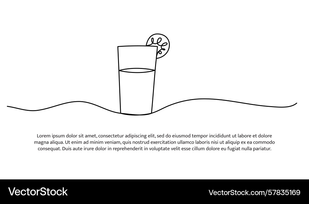 One line of juice abstract minimal continuous Vector Image