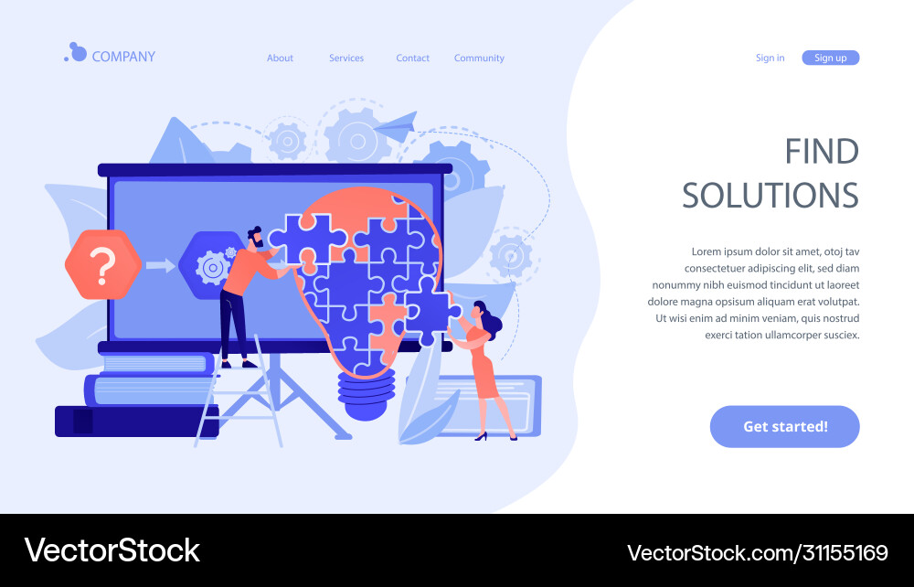 Problem solvingconcept landing page Vector Image