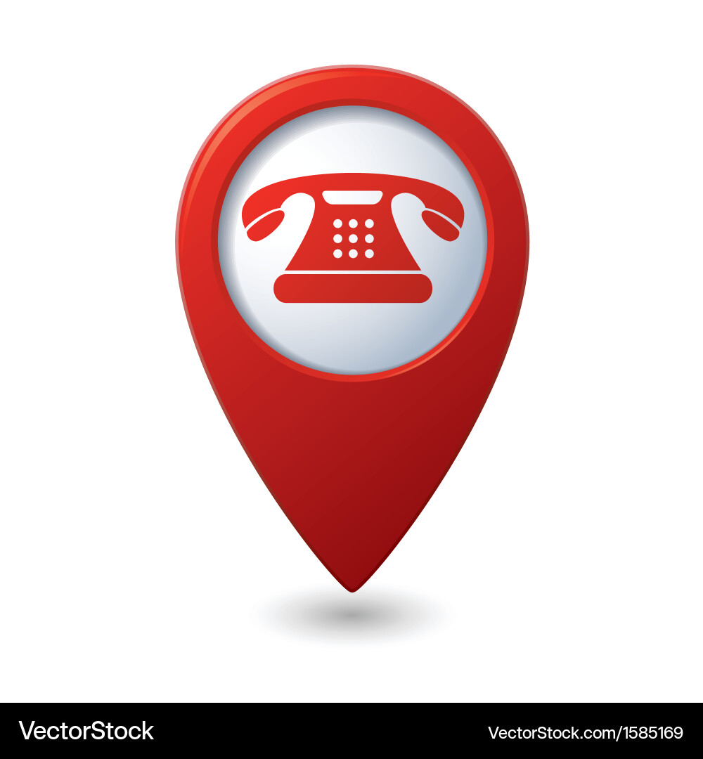 Red Pointer Phone Icon vector image
