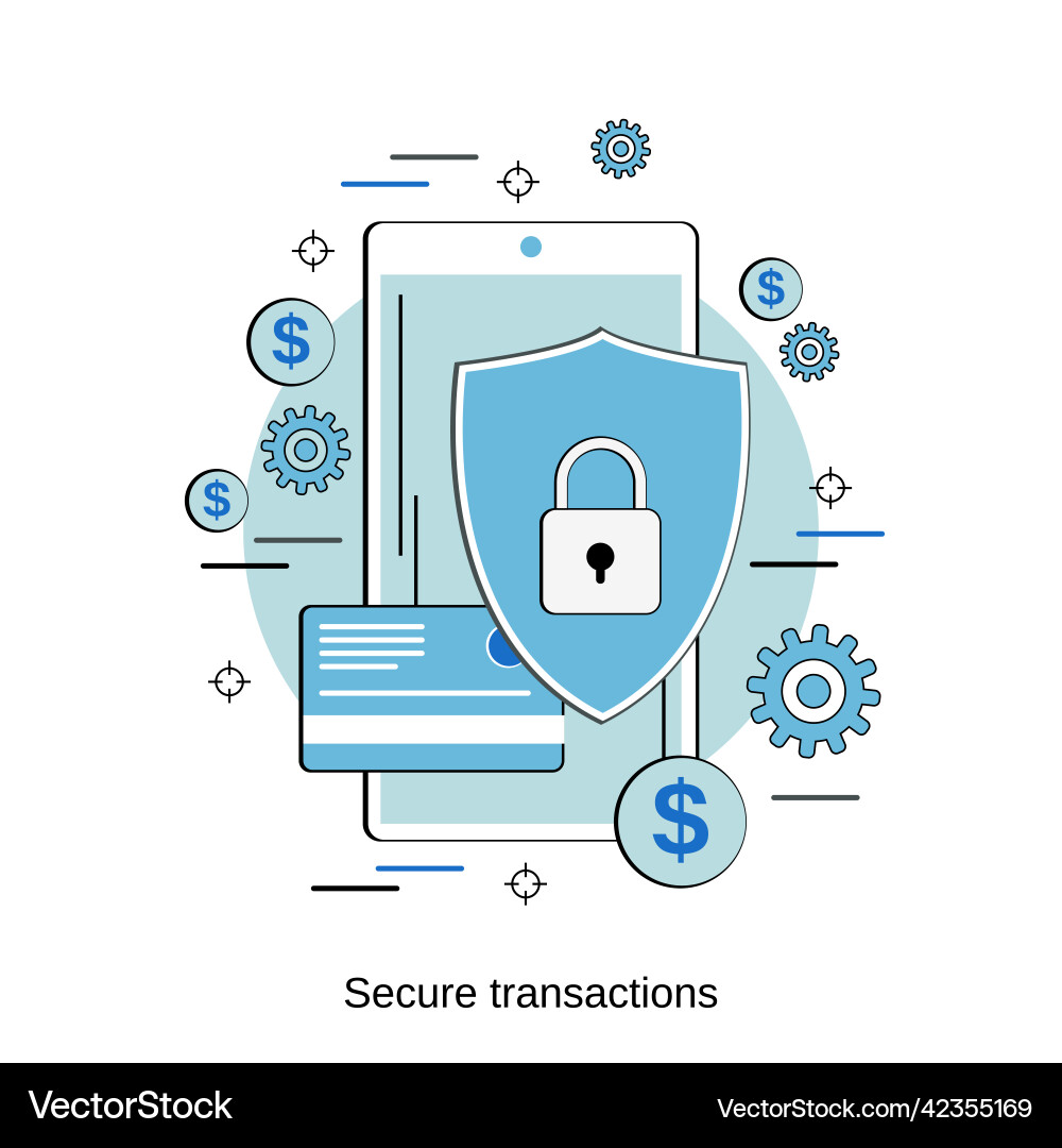 Secure transactions concept Vector Image