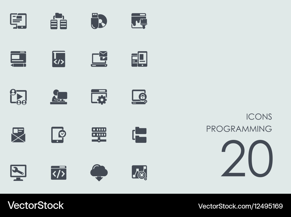 Set of programming icons Vector Image