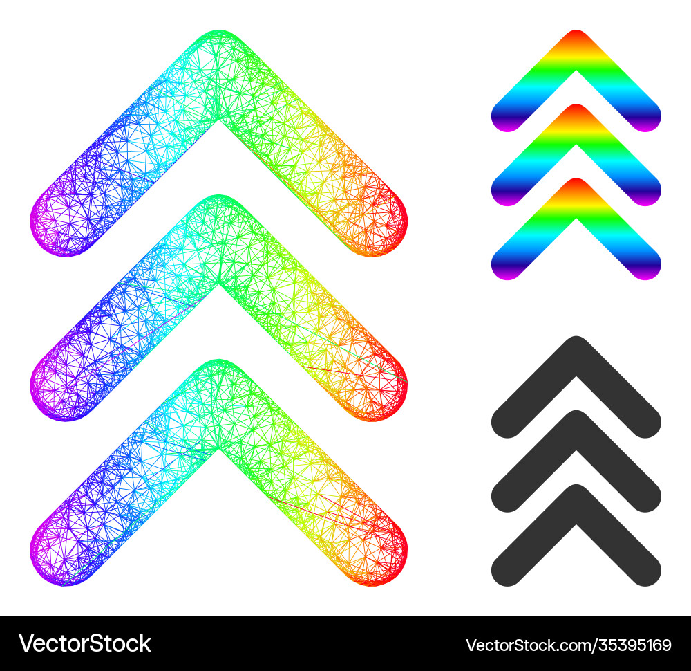 Spectrum network gradient triple arrowhead up icon Vector Image