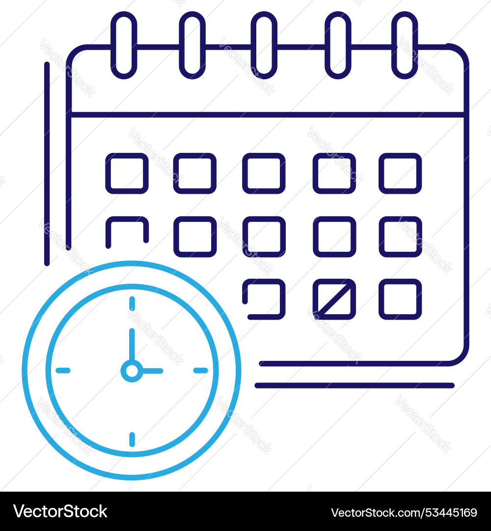 Task deadline timer icon symbol schedule reminder vector image