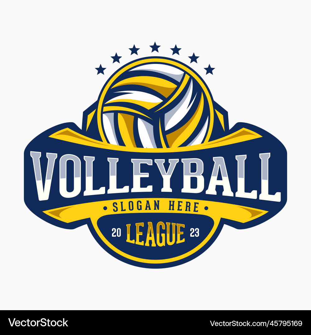 Volleyball League Mascot Logo Vector Image