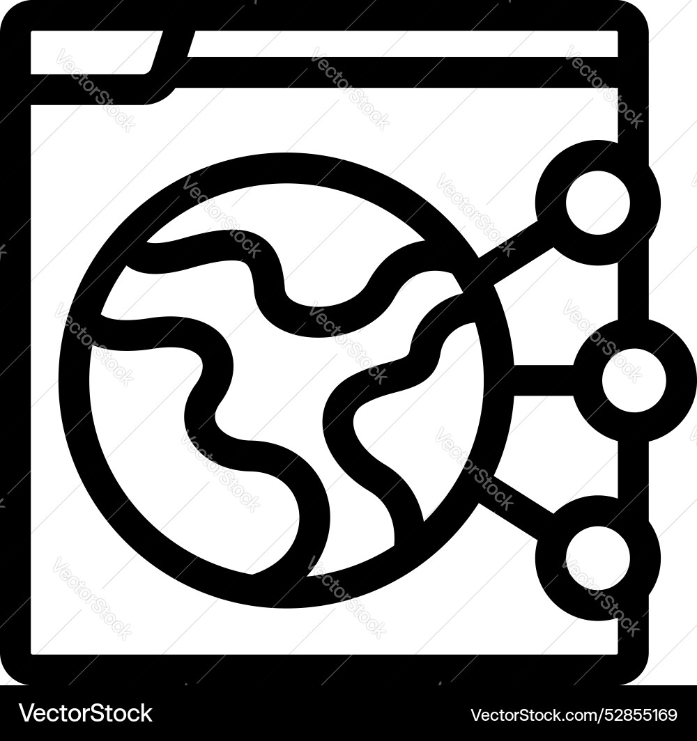 Website connecting to global network points icon Vector Image