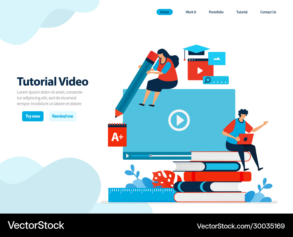 Website design video tutorials and webinar Website design video tutorials and webinar vector image