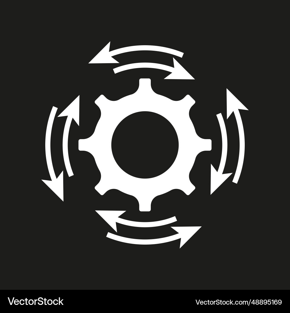 Workflow process icon gear cog wheel with arrows Vector Image