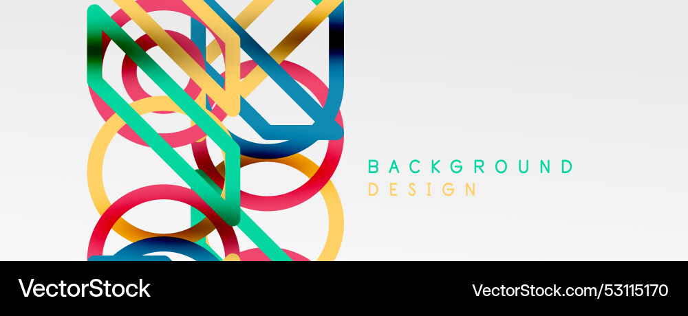 Abstract background - colorful circle lines Vector Image