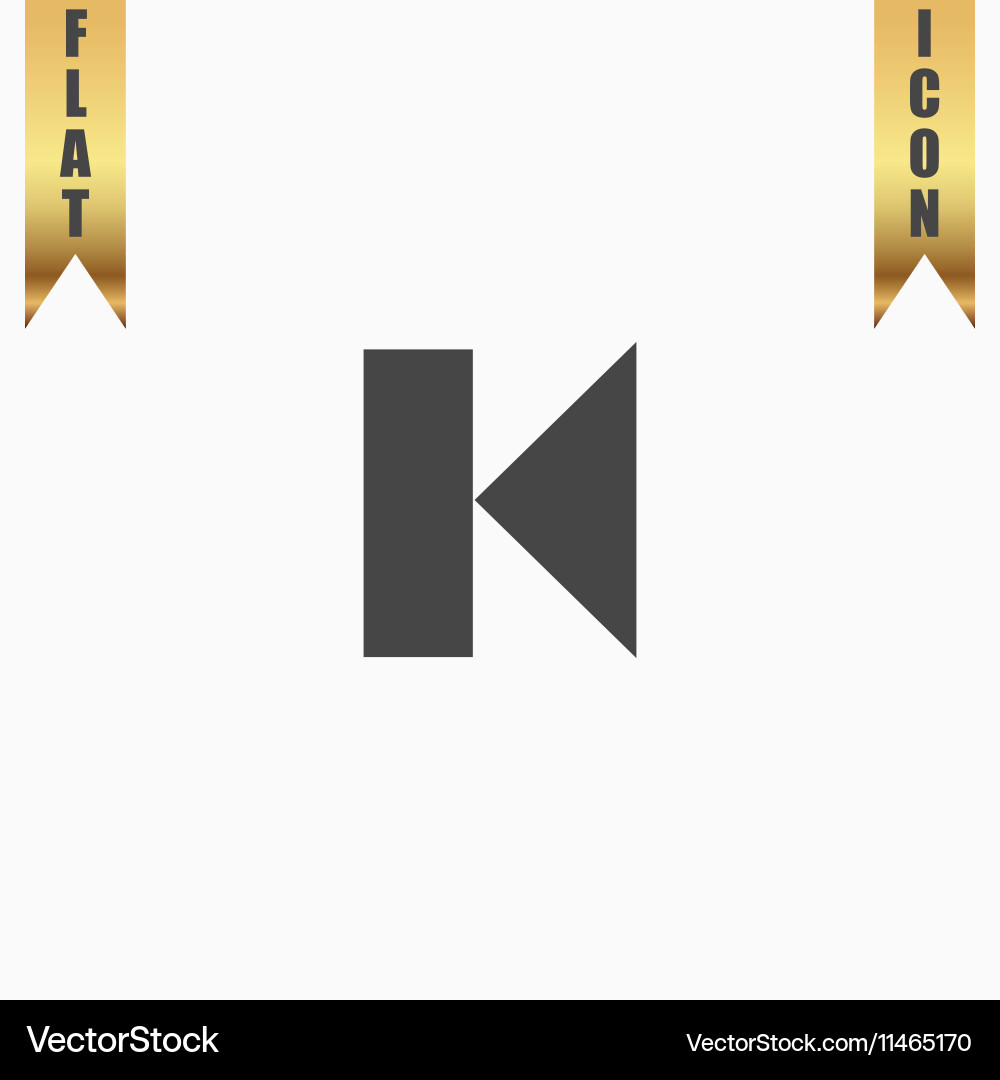Back track arrow media player control button Vector Image
