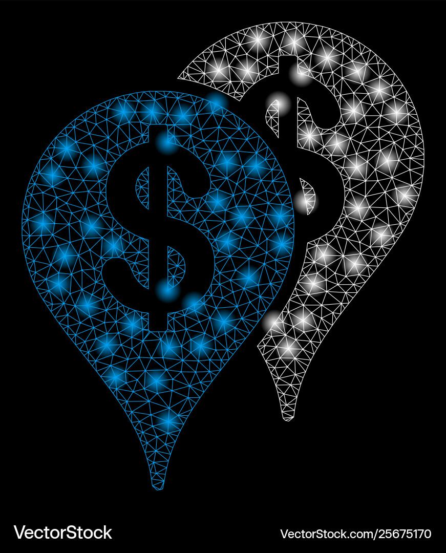 Bright mesh 2d bank map pointers with flash spots Bright mesh 2d bank map pointers with flash spots Vector Image