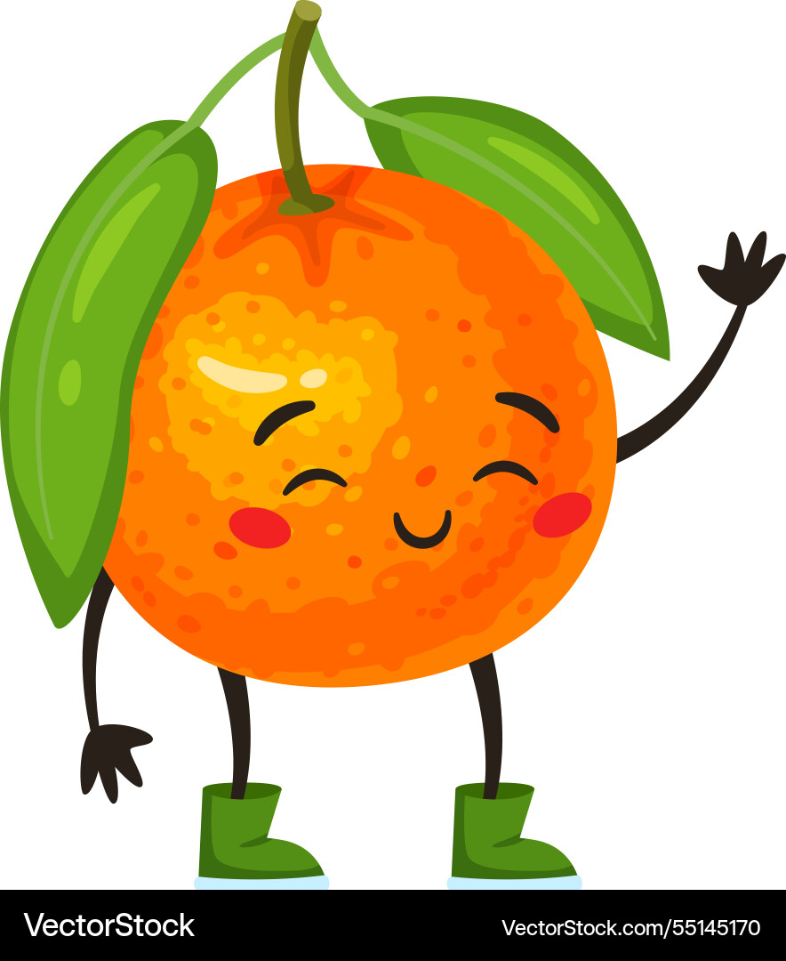 Cheerful cartoon orange character wearing bright Cheerful cartoon orange character wearing bright vector image