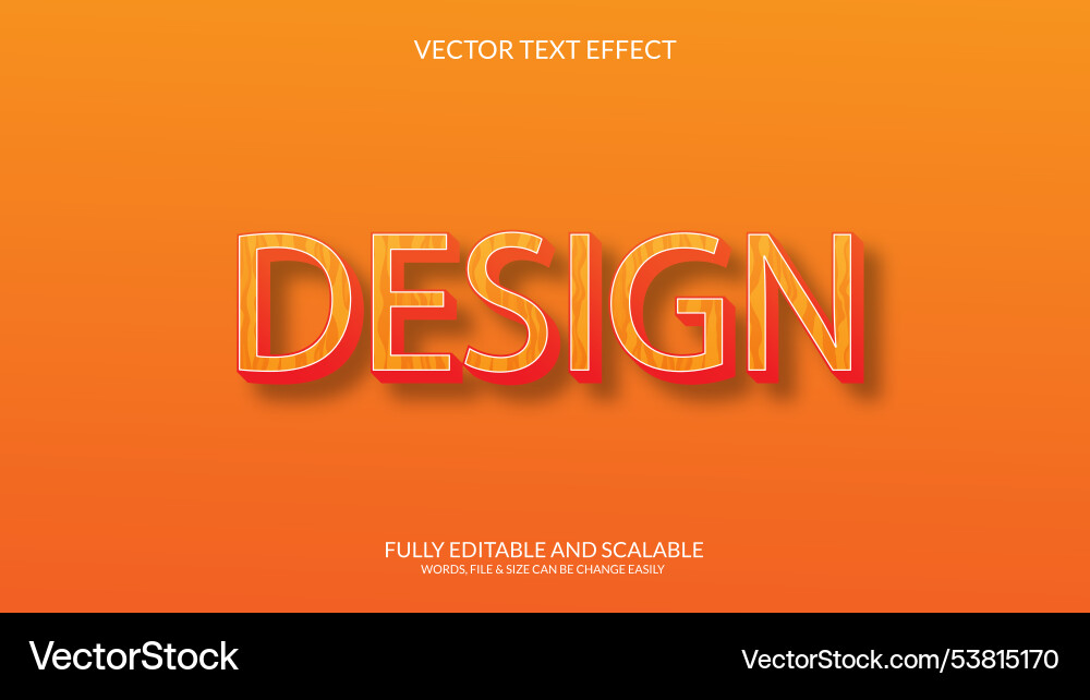 Customize design eps 3d text effect vector image
