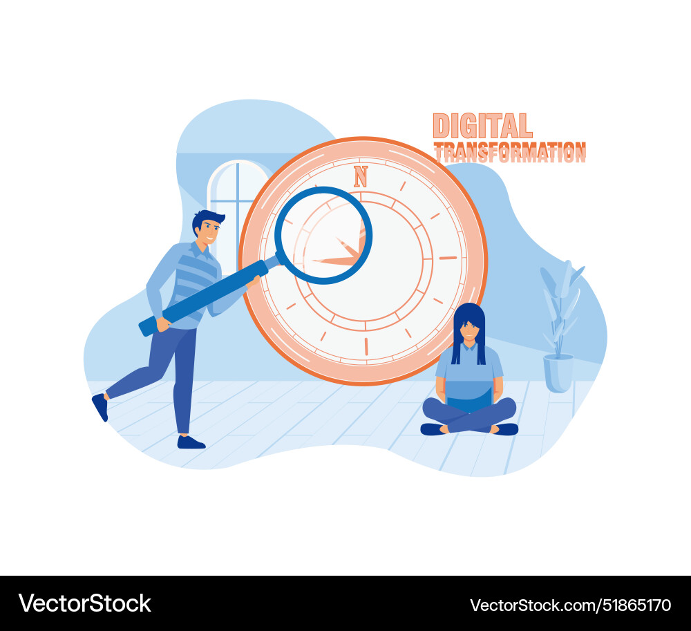 Data analysis and digitization concept digital vector image