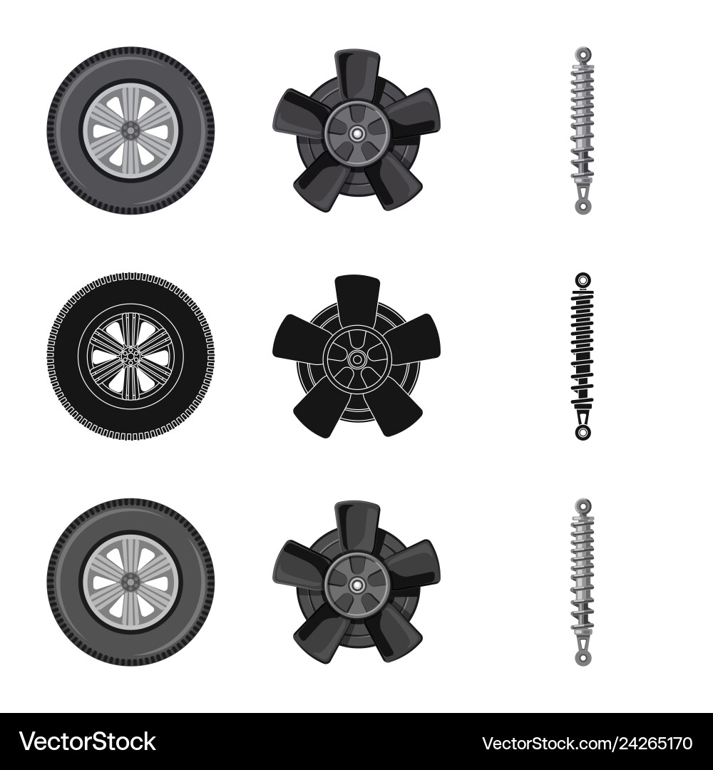 Design of auto and part symbol set Design of auto and part symbol set vector image