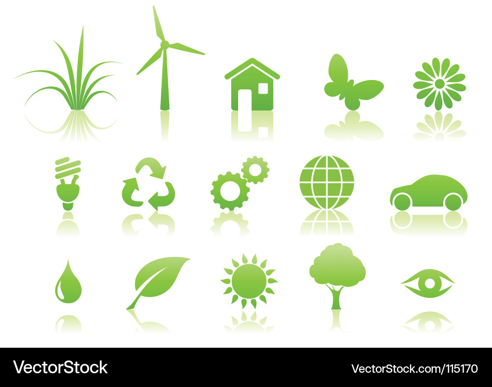 Environmental Icon Set Vector Image