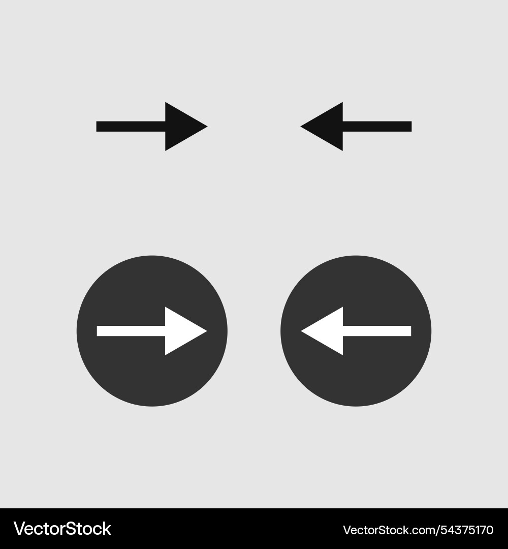 Flat design right and left arrows set Vector Image