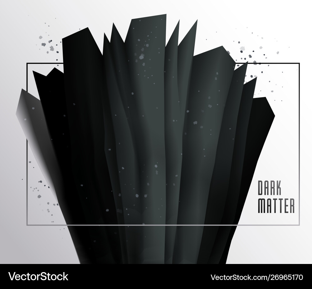 Gradient black 3d fluid shape abstract background Vector Image