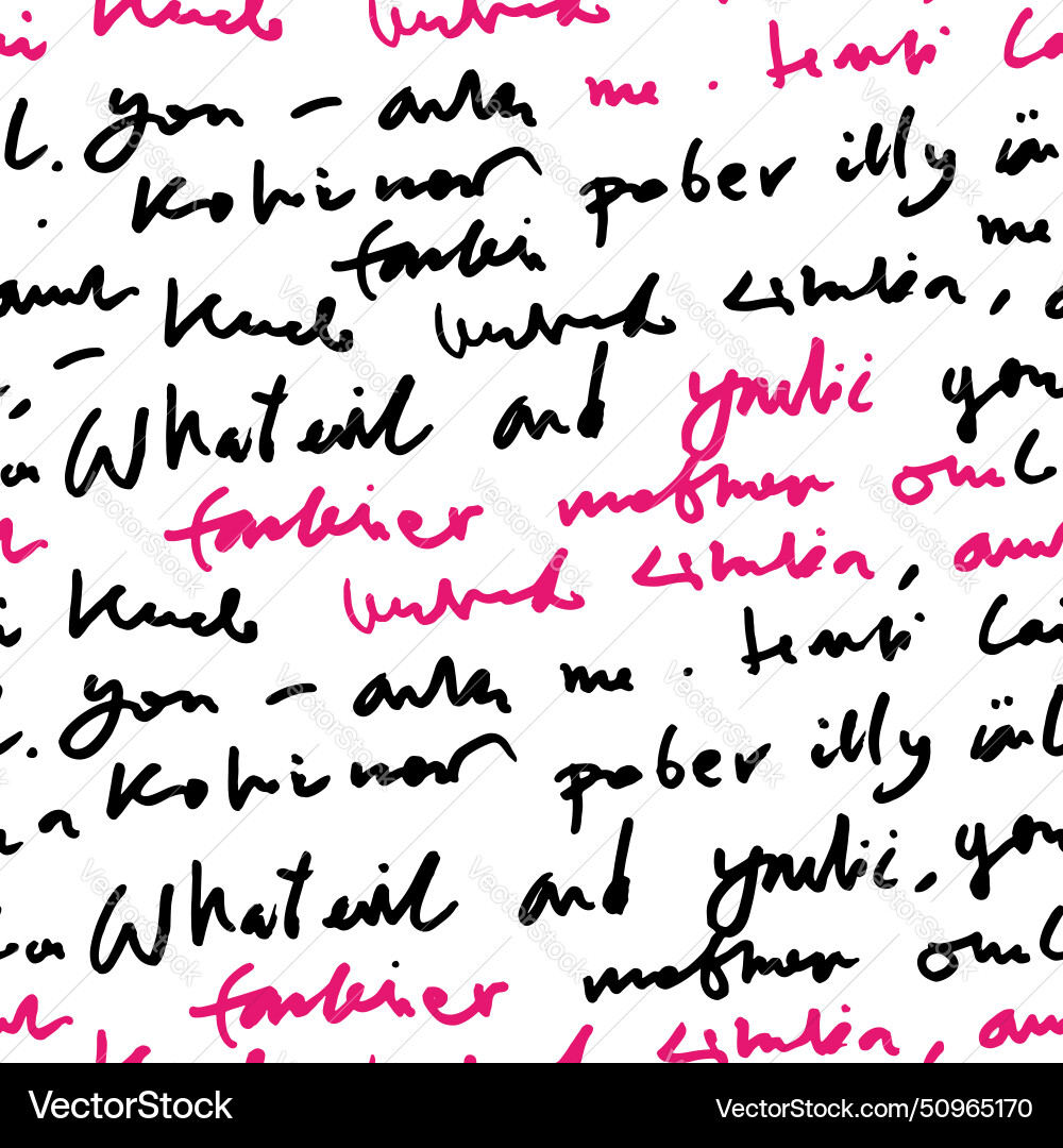 Handwritten abstract text seamless pattern Handwritten abstract text seamless pattern vector image