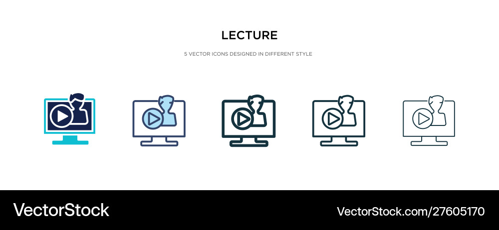 Lecture icon in different style two colored Lecture icon in different style two colored Vector Image