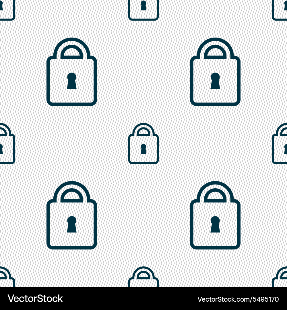 Lock icon sign seamless pattern with geometric Vector Image
