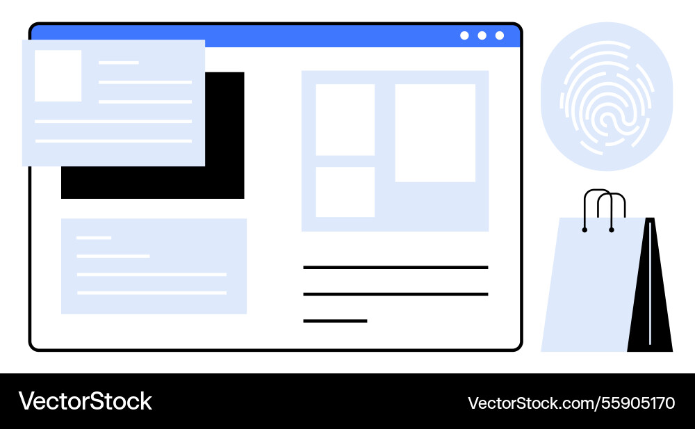 Online shopping portal with user authentication Online shopping portal with user authentication vector image