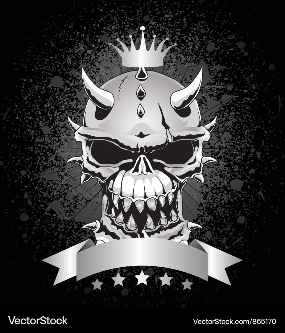 Ornate Skull Emblem Vector Image