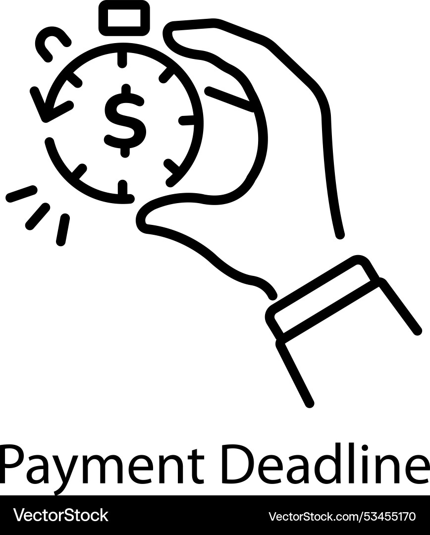 Payment deadline Royalty Free Vector Image - VectorStock