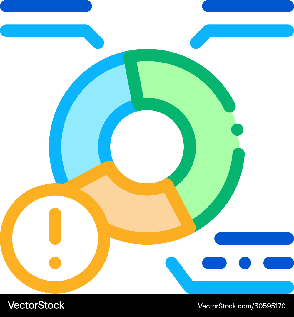 Pie chart error icon outline Vector Image