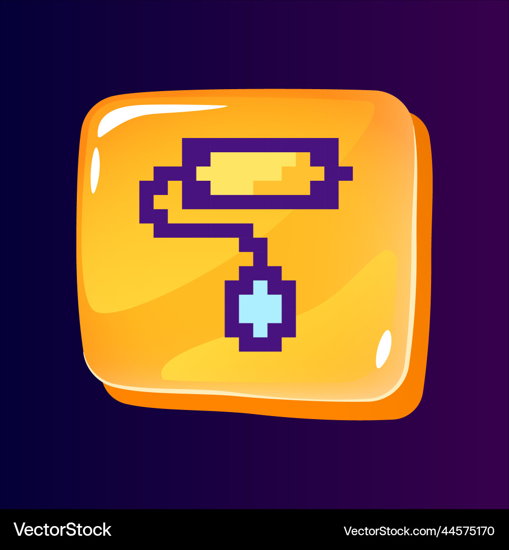 Roller brush glossy ui button with pixelated Roller brush glossy ui button with pixelated Vector Image
