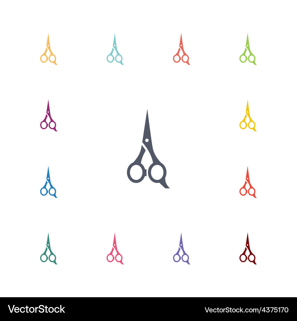 Scissors flat icons set Vector Image