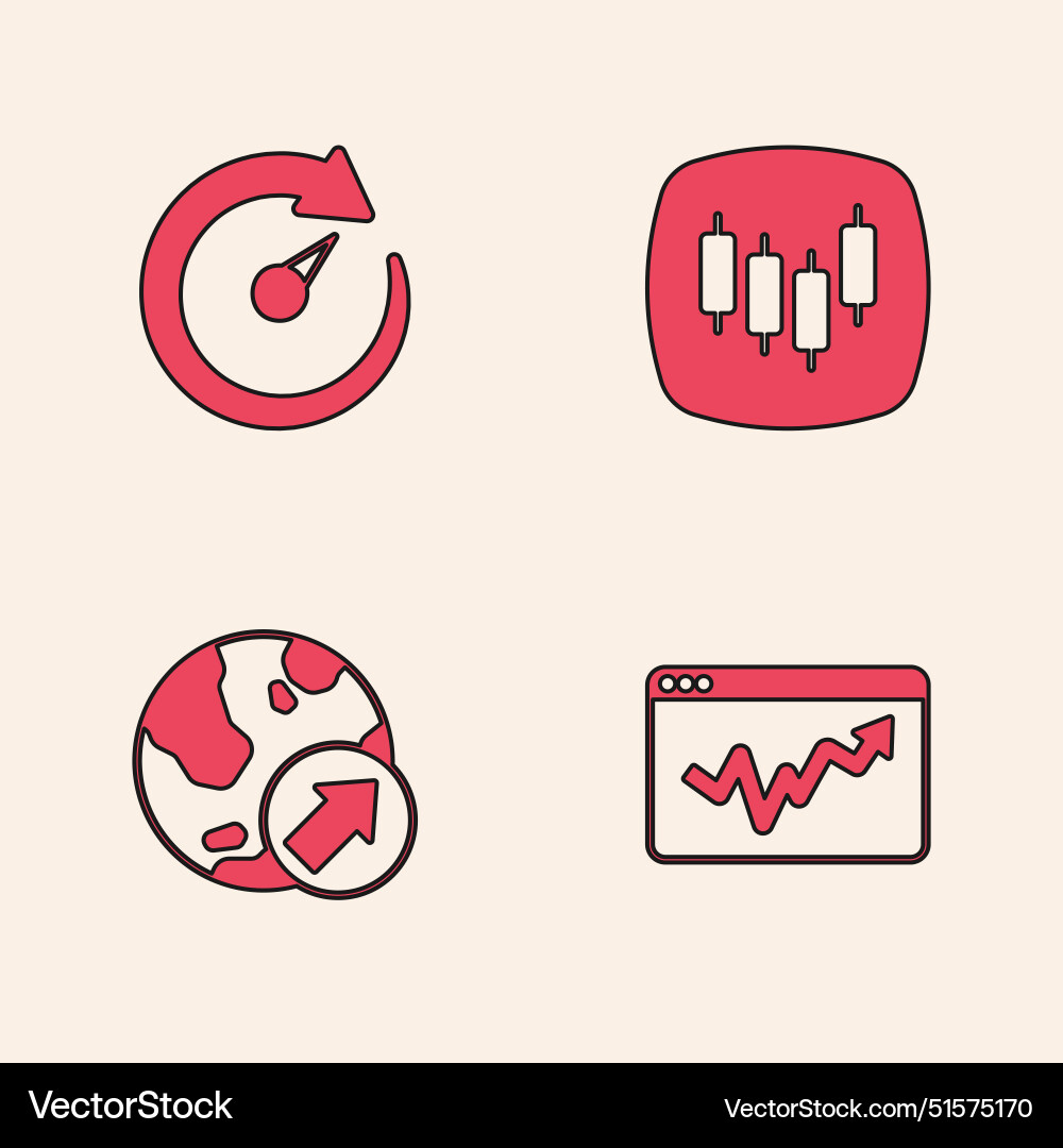 Set graph chart infographic digital speed meter Set graph chart infographic digital speed meter vector image
