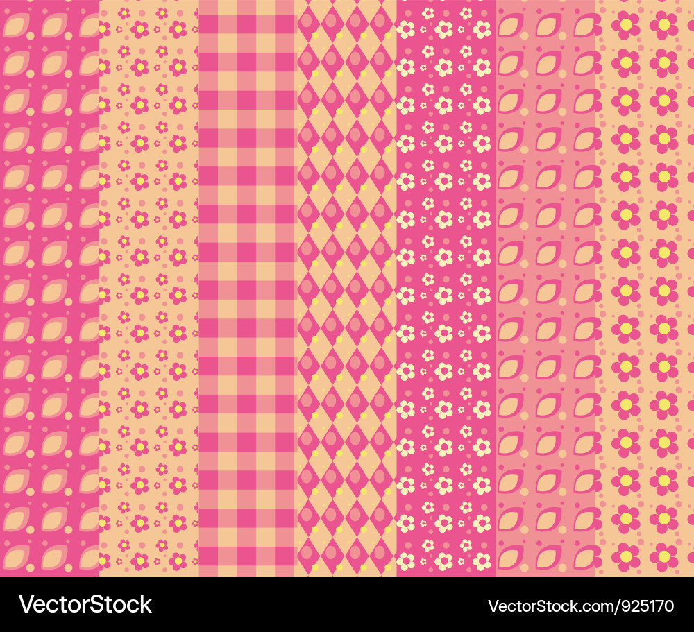 Set of simple seamless pattern 4 vector image