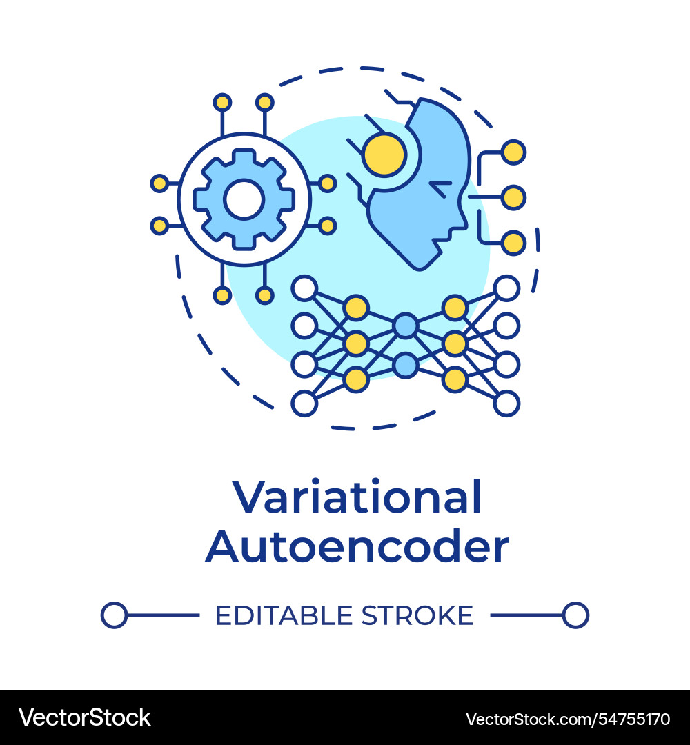 Variational autoencoder multi color concept icon Vector Image