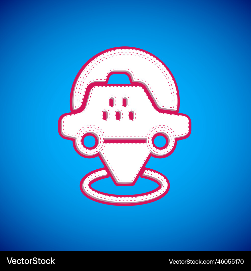 White map pointer with taxi car icon isolated Vector Image