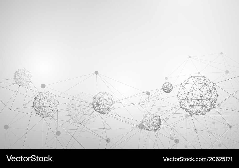 Abstract molecule and atom structure white Vector Image