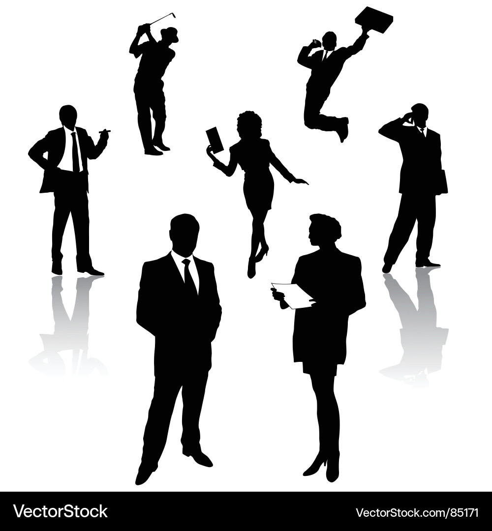 Business People Silhouettes Vector Image