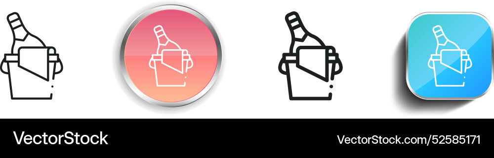 Champagne icon thin linear regular and button Champagne icon thin linear regular and button Vector Image