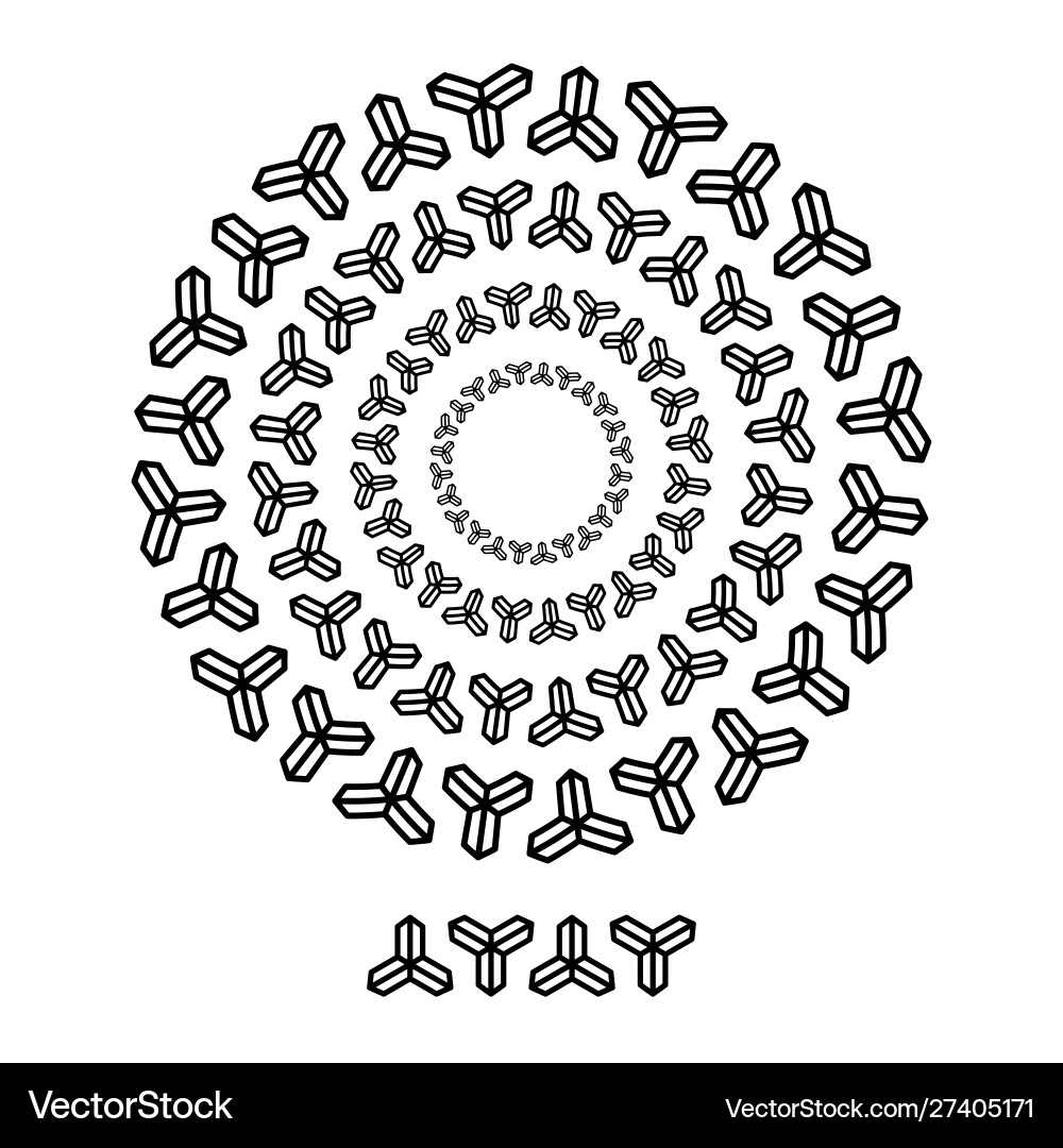 Cross brush patterns in a circle line black shape Cross brush patterns in a circle line black shape vector image