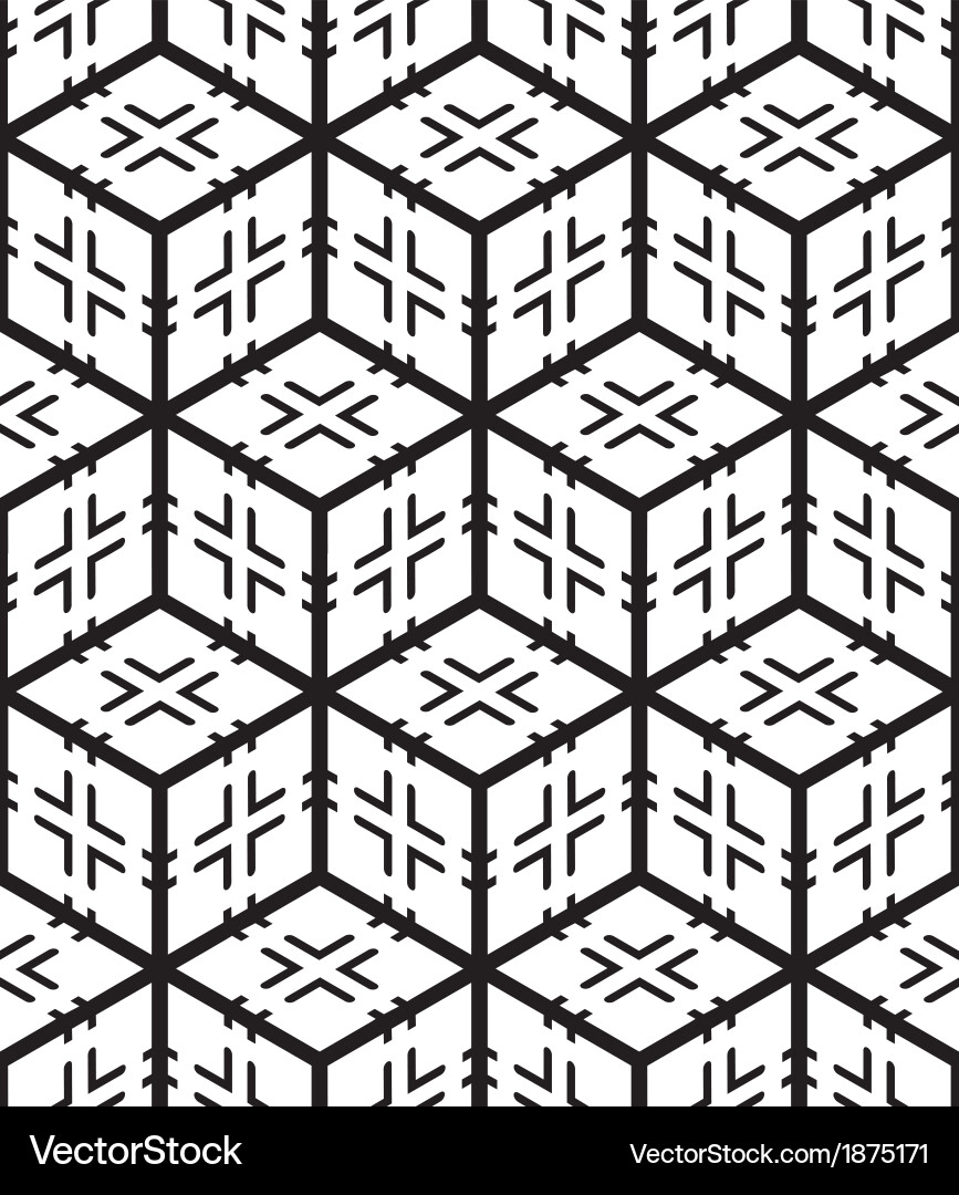 Cubes and crosses shape abstract seamless pattern Vector Image