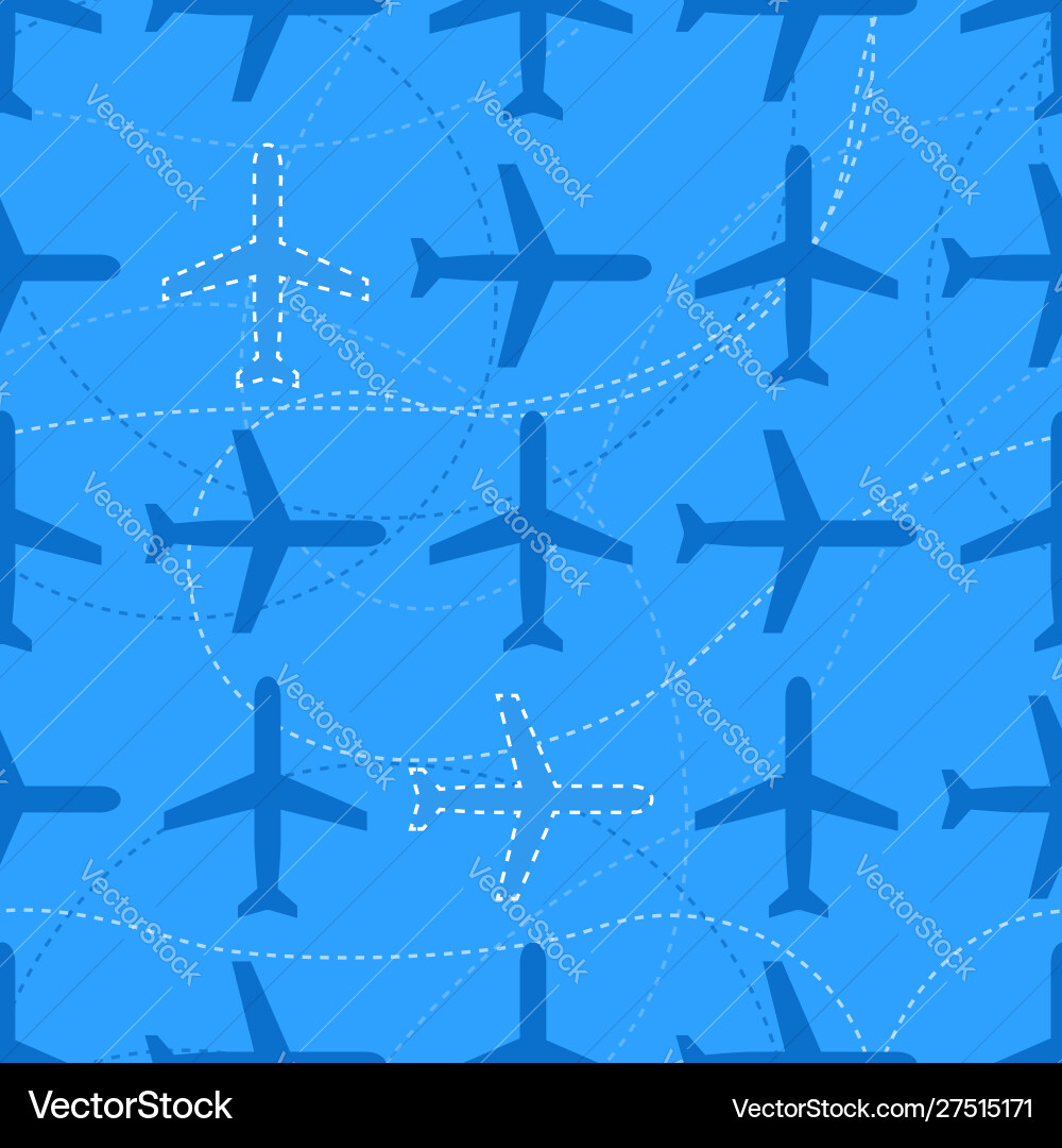 Flat styled seamless pattern with missing planes Flat styled seamless pattern with missing planes vector image