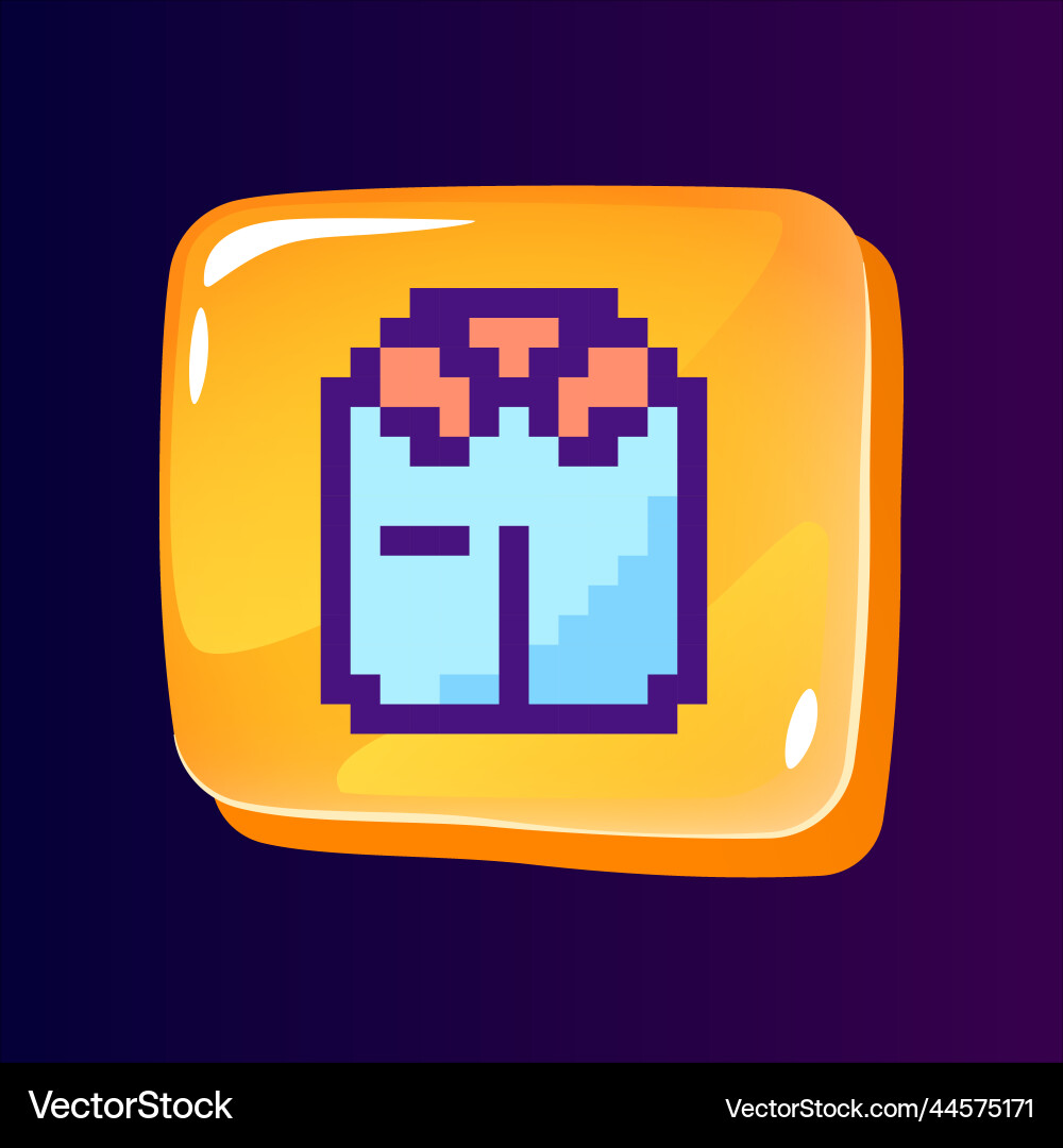 Formal clothes glossy ui button with pixelated Formal clothes glossy ui button with pixelated vector image