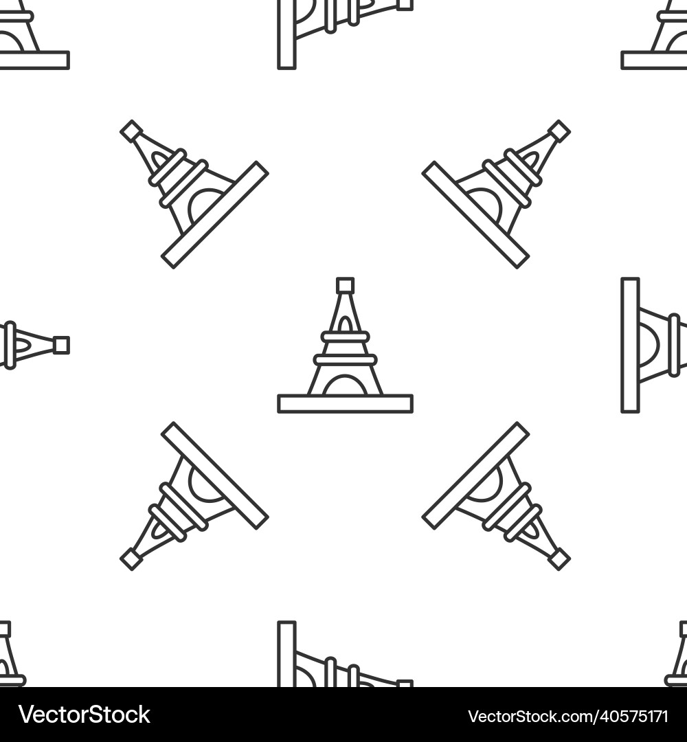 Grey line eiffel tower icon isolated seamless Vector Image