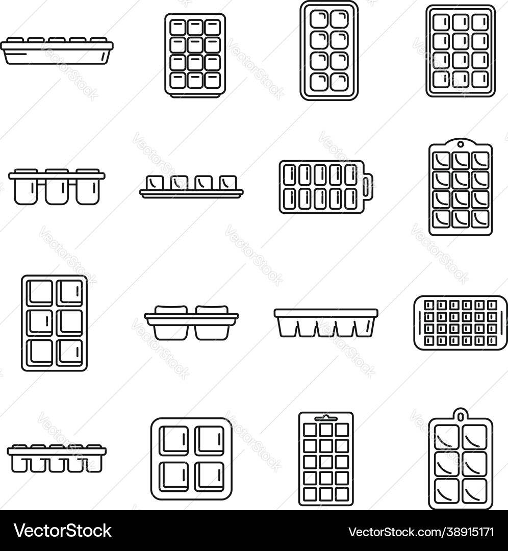 Ice Cube Trays Collection Vector Image