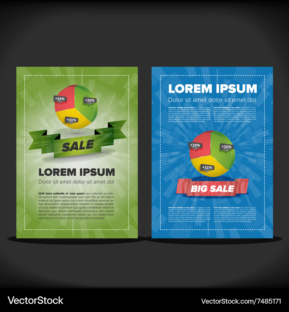 Leaflet design with chart and ribbon vector image