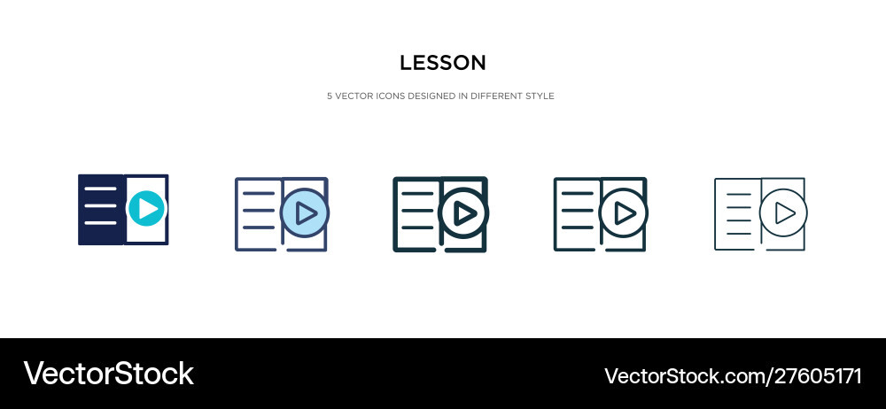 Lesson icon in different style two colored vector image