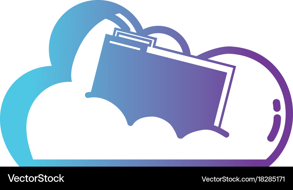 Line cloud data with digital folder file Vector Image